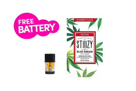 Free Stiiizy Battery w/ a Blue Dream Pod Banner