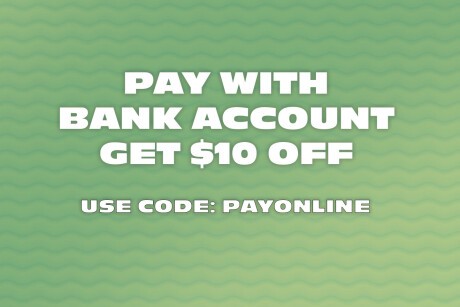 Pay With Bank Account and Get $10 Off Banner