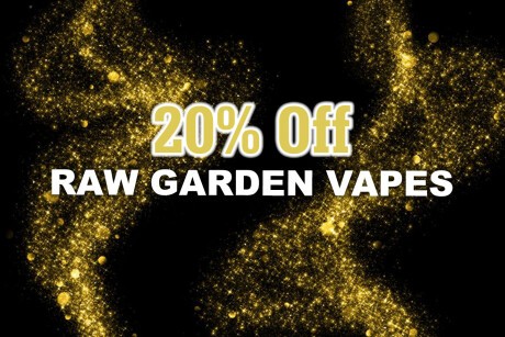 20% Off Raw Garden Vape Cartridges Banner