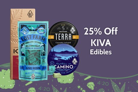 25% Off - KIVA Edibles! Banner